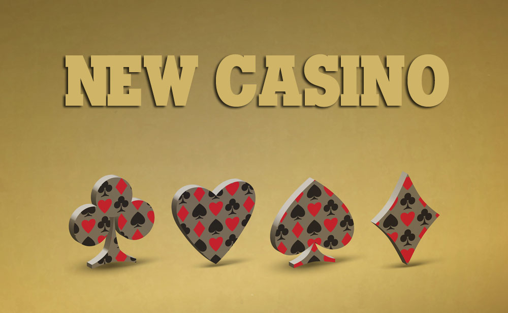 image with card symbols and the words new casino