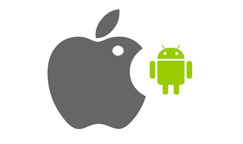 iphone apple and android logotype