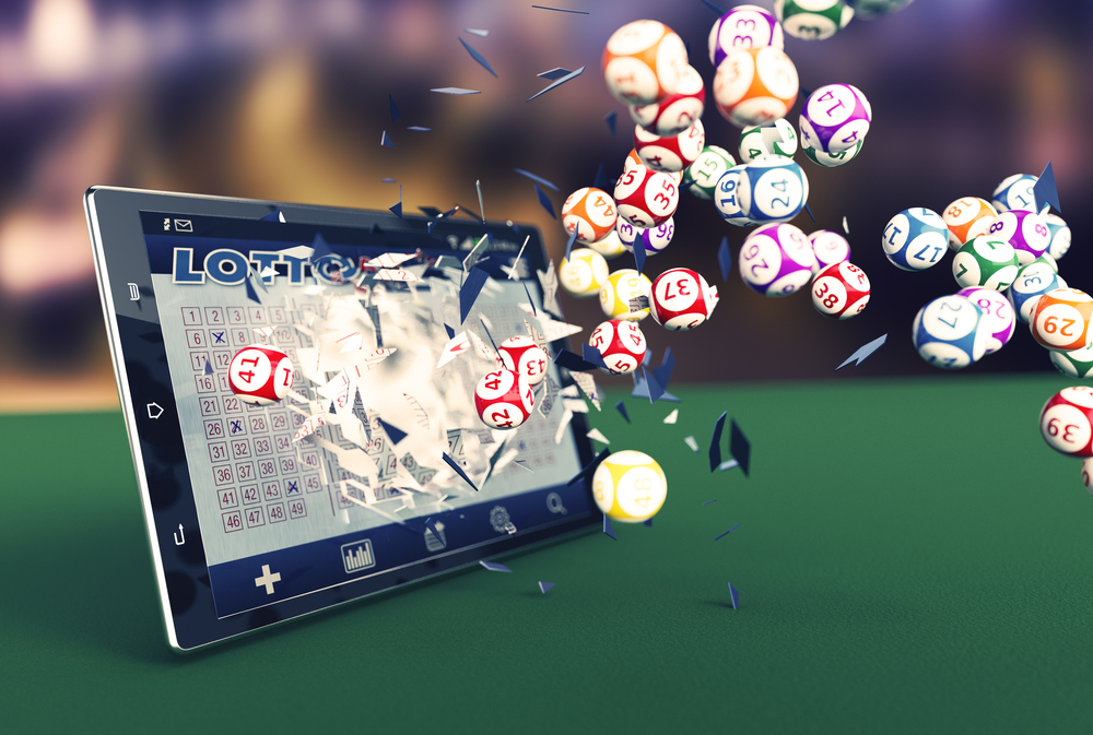 lottery balls bursting out of a tablet